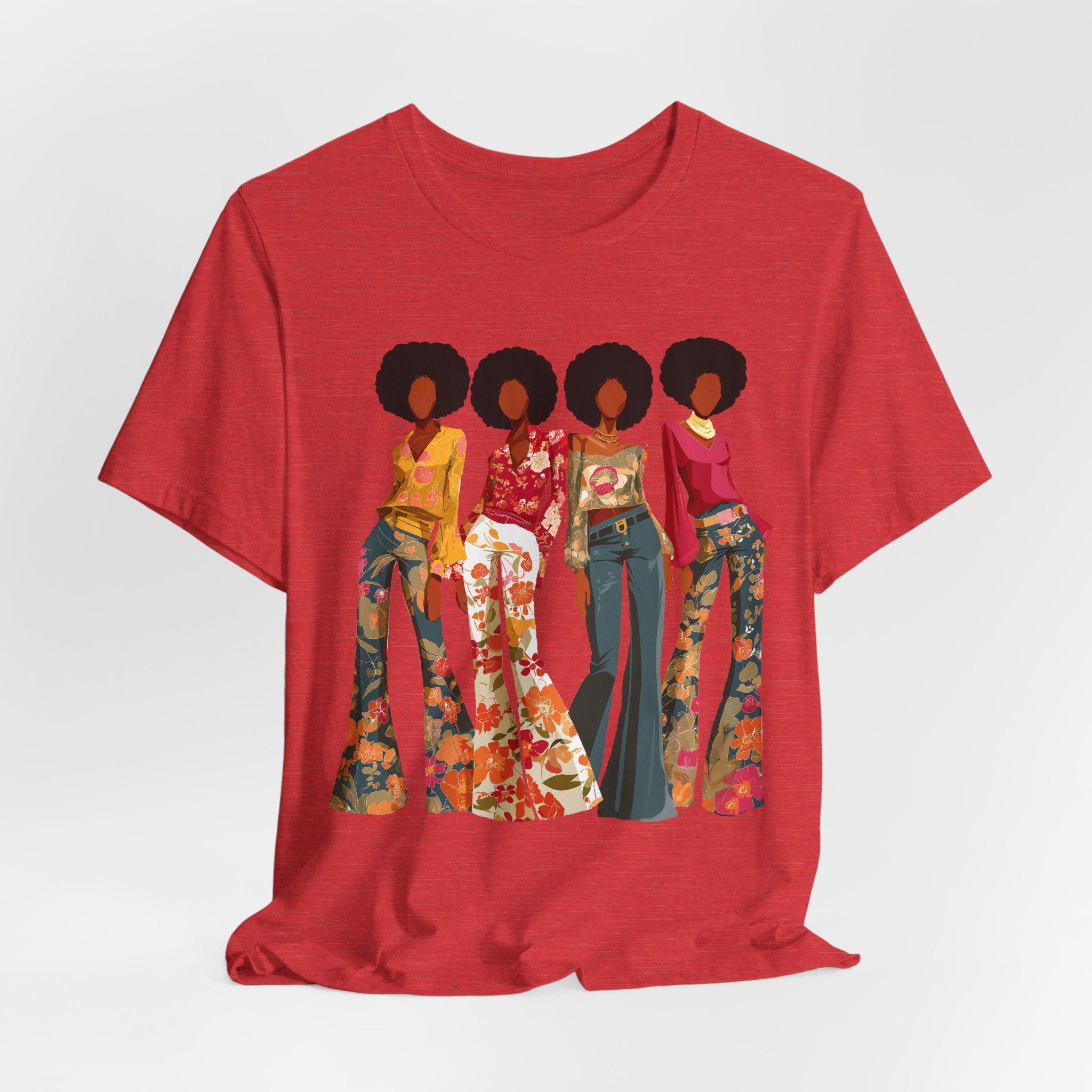 70s Soul Sis Tee: Retro Black Women Fashion - Unisex Cotton Shirt 