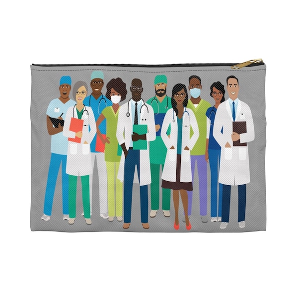 Black Doctors Zipper Bag - Medical Professionals - Accessory Pouch - Black Nurses - Med School Bag - STEM Gift - Black Lives Matter