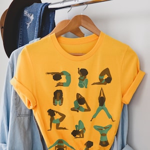 Afro Woman Yoga Shirt - Black Girl Pilates - Yogi Gift - Personal Trainer - Afrocentric Tee - Lotus Pose - Yoga Clothing - African American