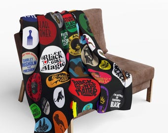 Black Woman Empowerment Throw Blanket | Brown Girl Pride Decor, Melanin Magic