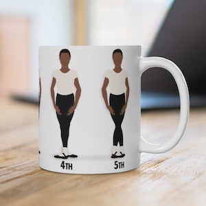Danseur Ballet Positions Mug – Male Dancer Feet & Arm Guide – Performing Arts Gift – Dance Teacher Cup – Boy Ballerina - Recital Training