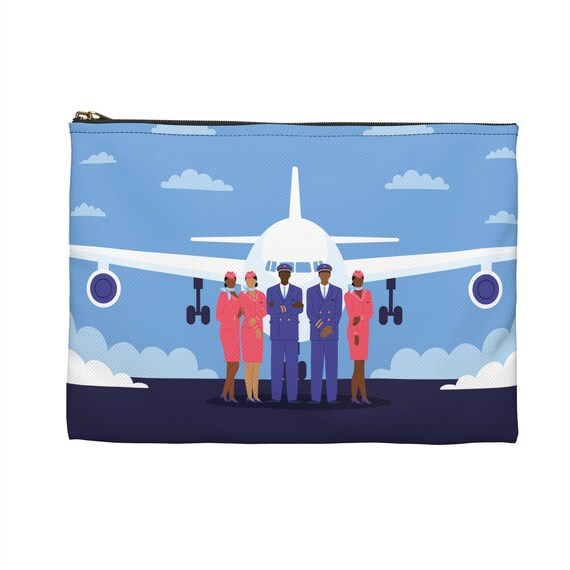 Schwarze Fluglinien-Zubehörtasche Afroamerikaner Braune