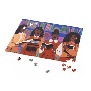 Brown Girls Read Puzzle African American Black Educators Bookish Gifts Young Gifted Minds Jigsaw Puzzles image 3