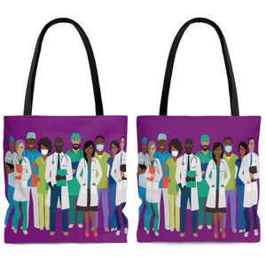 Black Doctors and Nurses Tote Bag: Medical Student STEM Gift