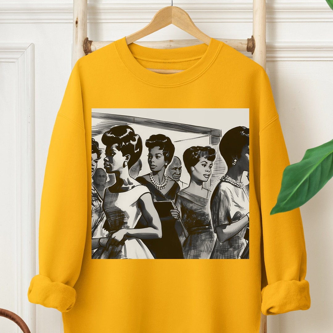 Vintage Women Sweatshirt African American Old School Style 1950s Woman