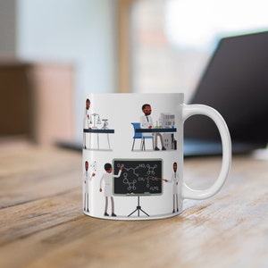 Black Scientist Mug - Science Teacher Gift - Gift for Teacher - STEM Gifts - Black Chemist  - Science Mug - African American