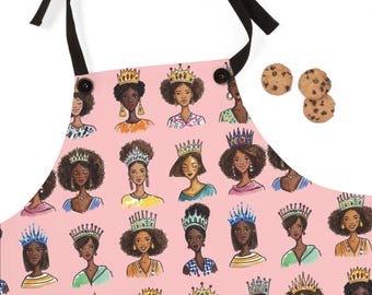 Crowned Queens Apron | Black Women Royalty Cooking Smock