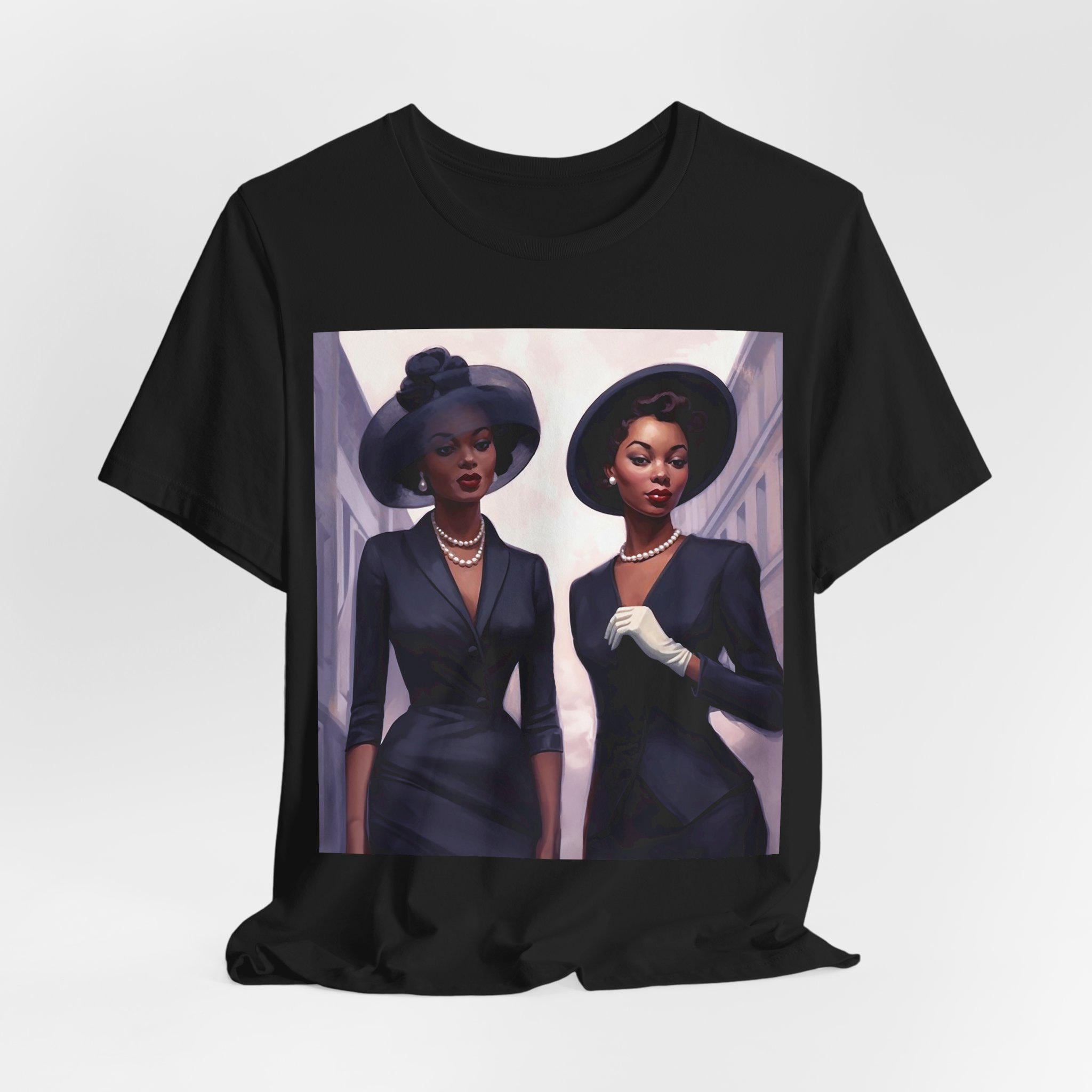 Vintage Style Black Ladies Shirt: Sophisticated African American 
