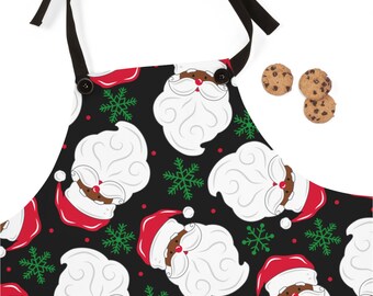 Brown Santa Claus Apron | Afrocentric Christmas Holiday Smock