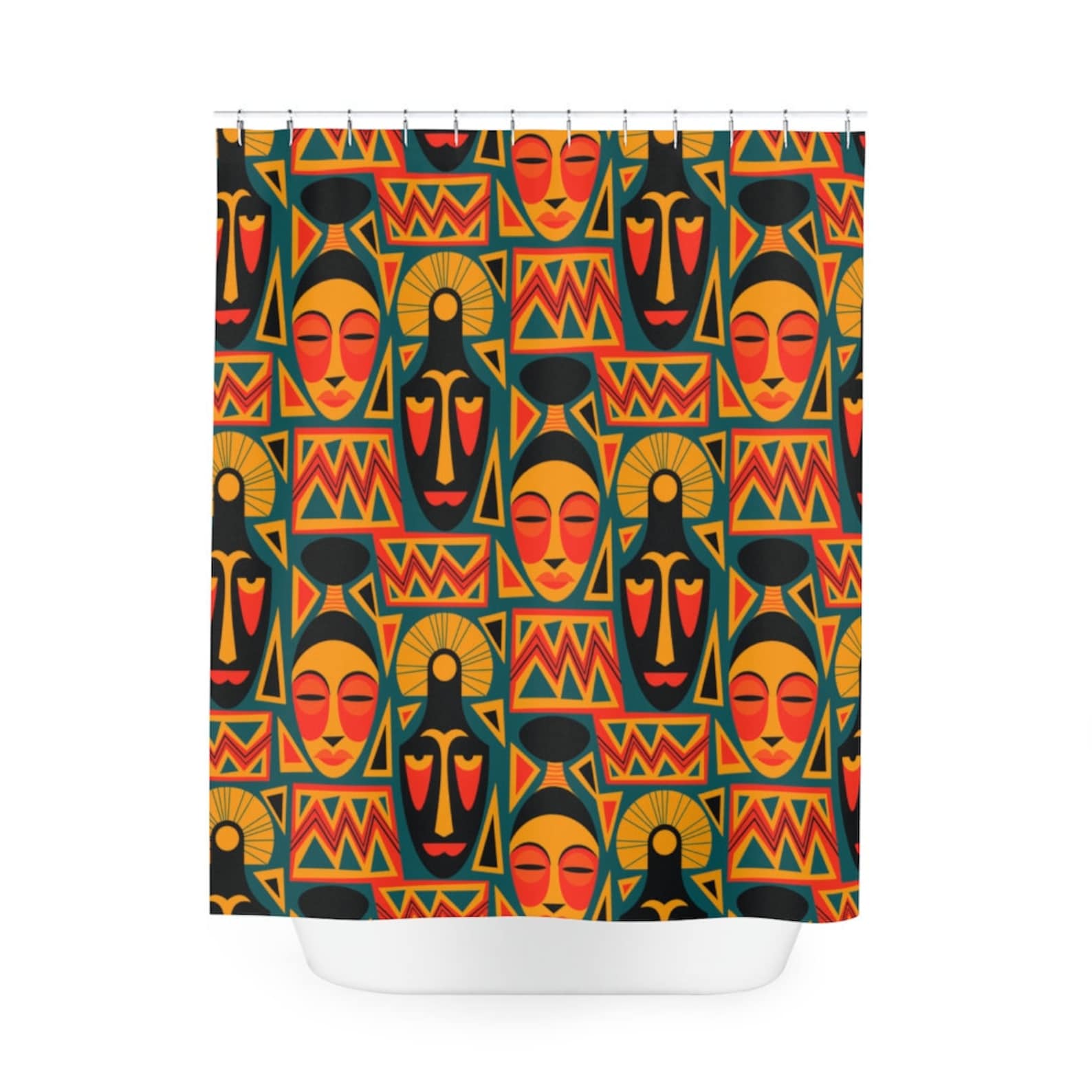 Afrocentric Shower Curtain African American Home Decor Etsy