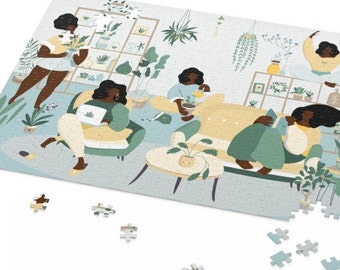 Plant Ladies Jigsaw Puzzle: African American Women, Afro Art (500-Piece)