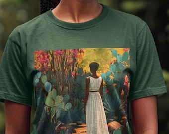 Cactus Garden Plant Lady Shirt | Black Woman Desert Art Tee | Nature Lover T-shirt