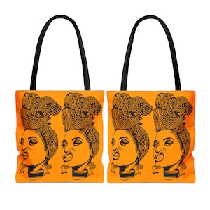 Black Woman in Headwrap Tote Bag - Gifts for Brown Girls - Attitude Style - Afrocentric Travel Bag - Black Owned