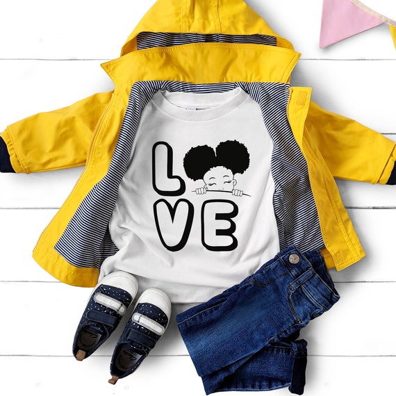 Afro Love Kids Tee African American Children S Shirt Etsy