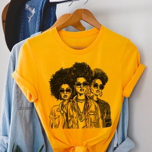 Retro Afro Women Shirt - Vintage Afrocentric Soul - African American- Adult Unisex - Old School Vibe - Black History - Melanin Friends Tee