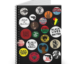 Black Girl Magic Spiral Notebook: Vintage Political Design