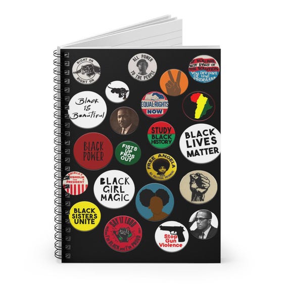 Black Girl Magic Spiral Notebook: Vintage Political Design