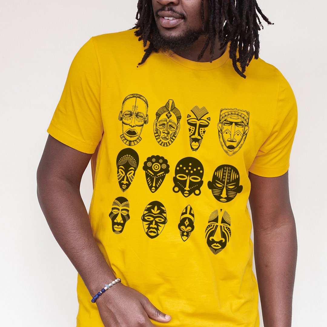 African Masks Shirt Afrocentric Tees 