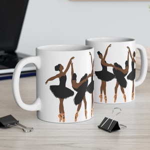 Black Ballerinas Mug: Melanin Ballet Magic, Dance Lover Gift