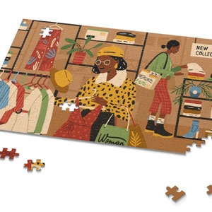 Black Women Shop Puzzle - African American Puzzles - 500-Piece - Black Girl Art - Clearance Sale - Custom Puzzle - Black Gifts