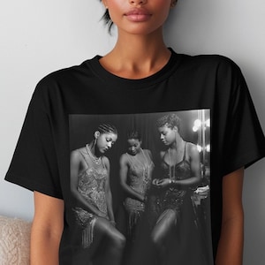 Harlem Renaissance T-Shirt: Black Flapper Style - Unisex Cotton Tee