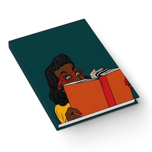 Reading Journal - Black Women Read - Pop Art - Writing Journals - Ruled Line - Blank - Custom Books