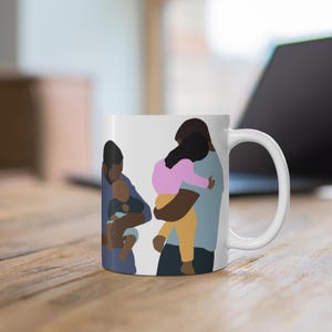 Black Fatherhood Mug - Black Dads - African American Fathers - Black Men Art - Black Family - Gift for Dad