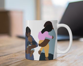 Black Fatherhood Coffee Mug | New Dad Gift, Daddy Cup, Black Father Style