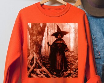 Afro Witch Sweatshirt: Hoodoo Magic, Black Sorceress, Fall Season