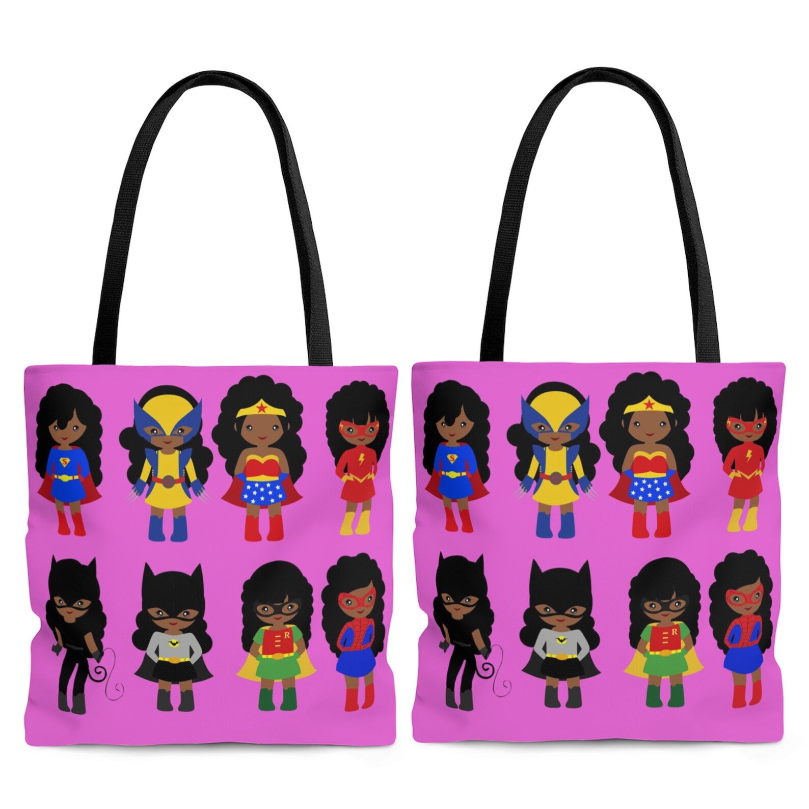 Black Superhero Tote Bag Girl Power Black Girl Magic Etsy