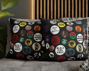 Black Girl Magic Pillow - Black Lives Matter - Afrocentric Pillow - Black History Decor - Black Power - Black Pride - Black Women Art