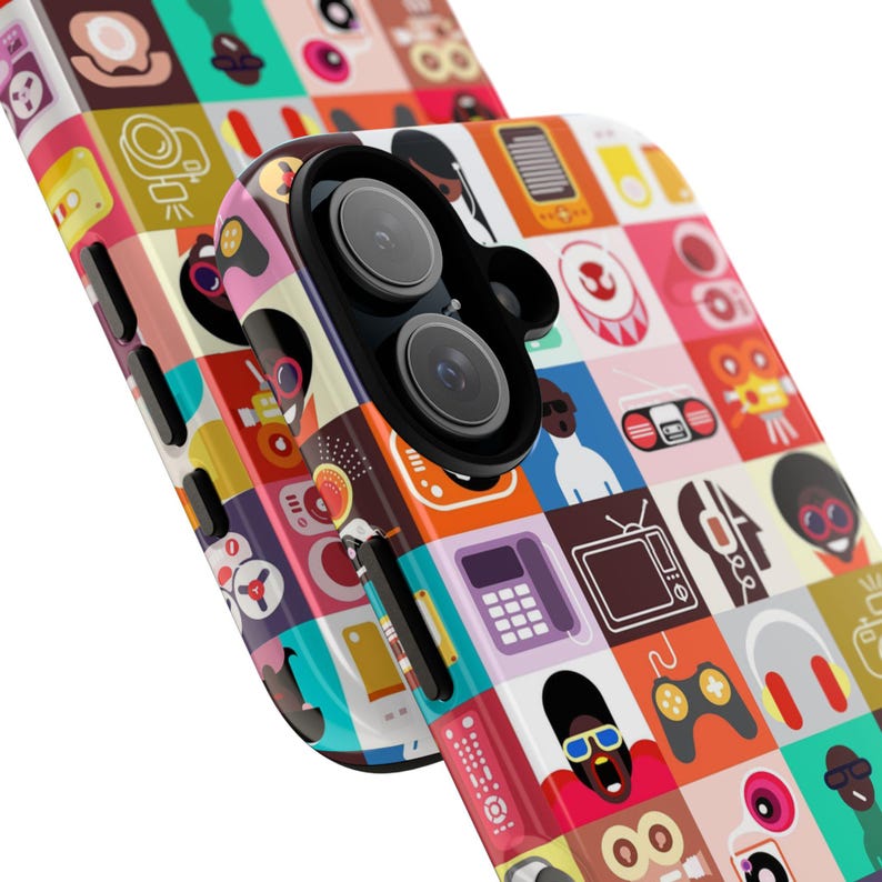 Afro Tech Phone Case: Vintage Technology Design image 3