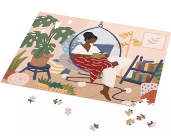 Schwarze Frau Puzzle: Afro Lady Geschenk für Pflanzenliebhaber