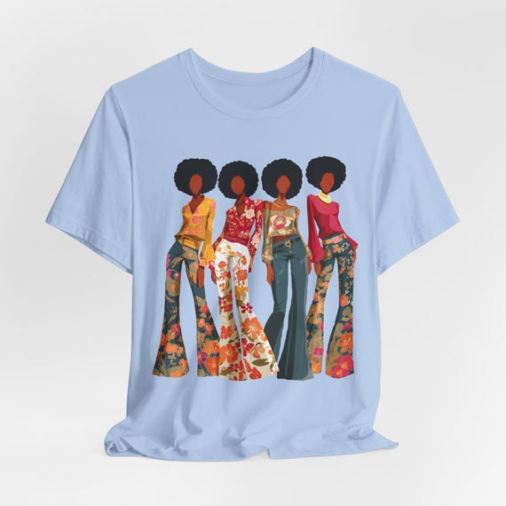 70s Soul Sis Tee: Retro Black Women Fashion - Unisex Cotton Shirt