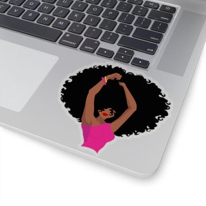 Afro Girl Kiss-Cut Sticker: Natural Hair Art