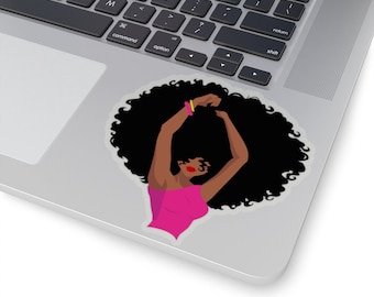 Afro Girl Sticker - Kiss Cut Stickers - Natural Hair Art - Black Girl Sticker - African American - Afro Woman - Black Woman Magic