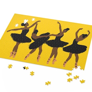 Black Ballerinas Jigsaw Puzzle: Brown Skin Dancers, Ballet Art