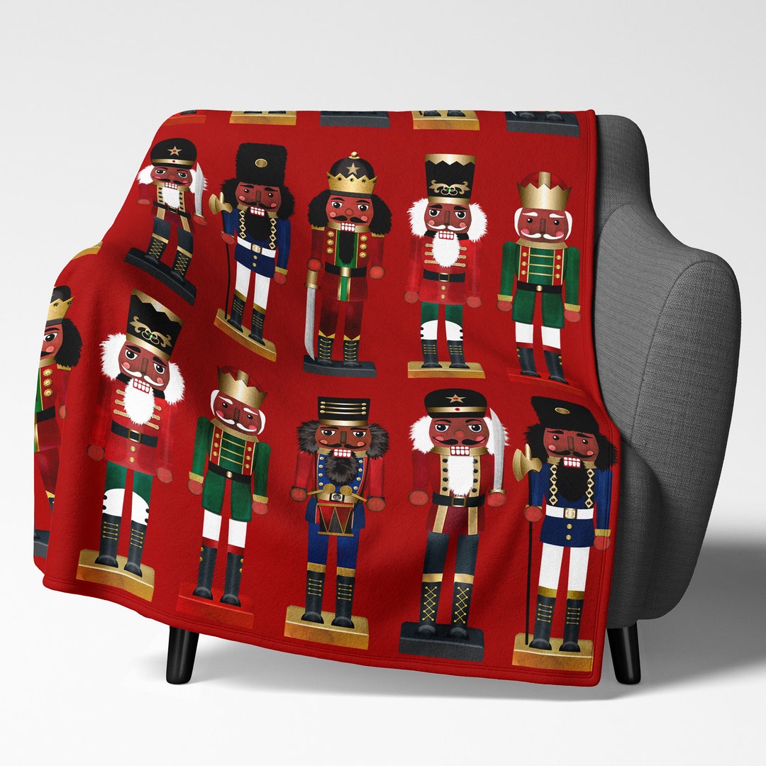 Nutcrackers Blanket African American Throws Holiday Home Decor