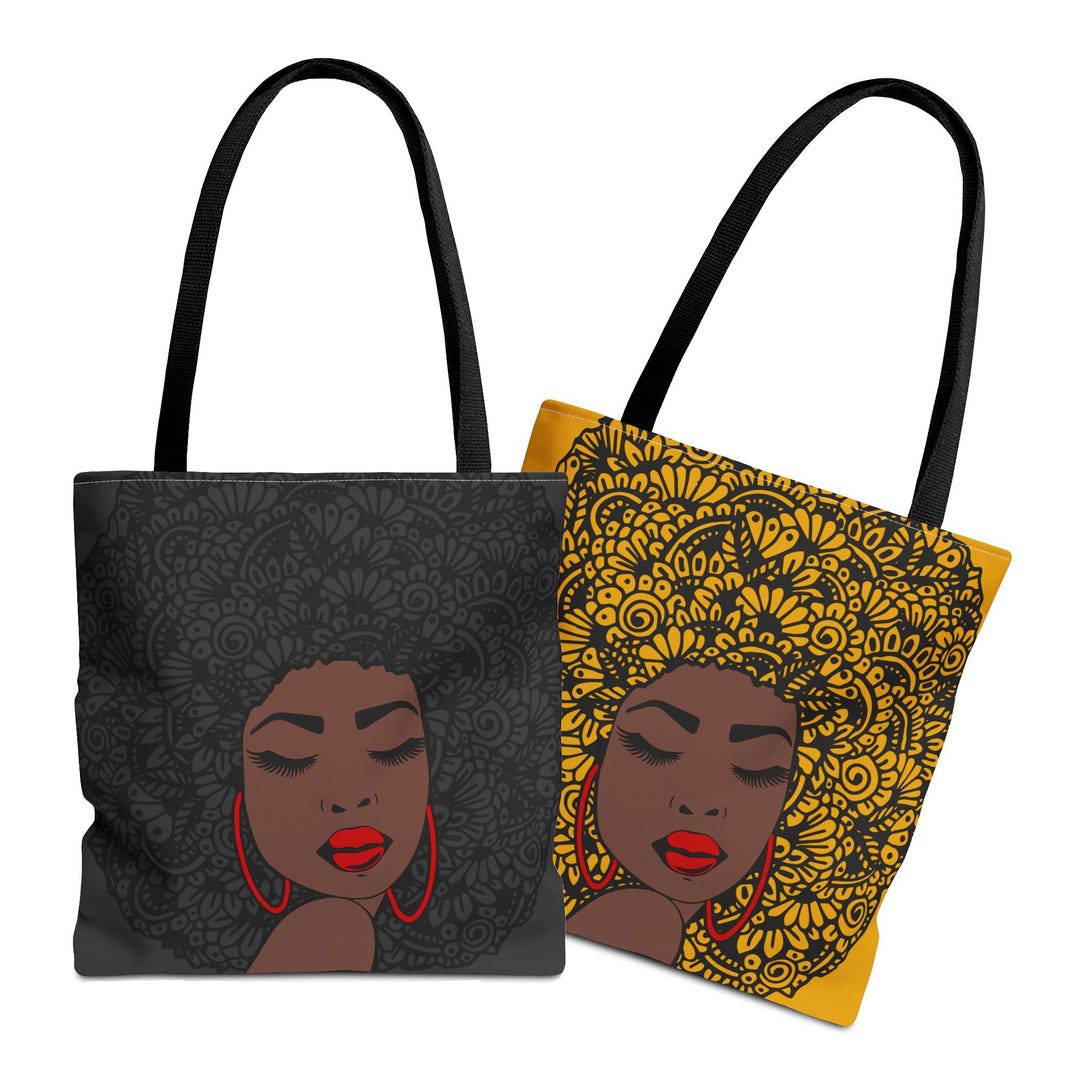 Afro Zentangle Tote Bag: Black Woman Natural Hair Art - Etsy