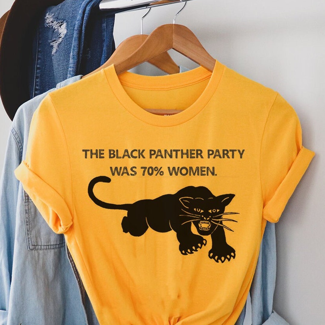 90s Black Panther Partyブラック・パンサー党 Tシャツ 黒 ブラックパンサー党シャツ - ブラックパワーTシャツ - 女性の