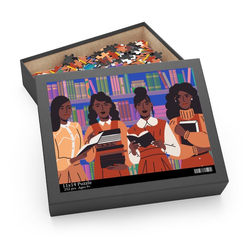 Brown Girls Read Puzzle African American Black Educators Bookish Gifts Young Gifted Minds Jigsaw Puzzles image 6