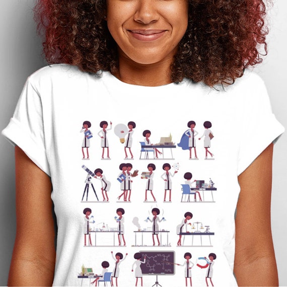 Chemise scientifique femme noire Tee-shirt afro-américain Afro