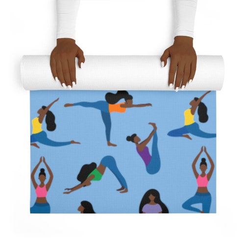 Yoga Poses Yoga Mat Black Women Yoga Black Yogi Brown Etsy