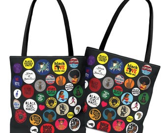 Bolso de mano para el empoderamiento de las mujeres negras / Orgullo de la mujer afroamericana, historia afroamericana, bolso de viaje personalizado con diseño de melanina
