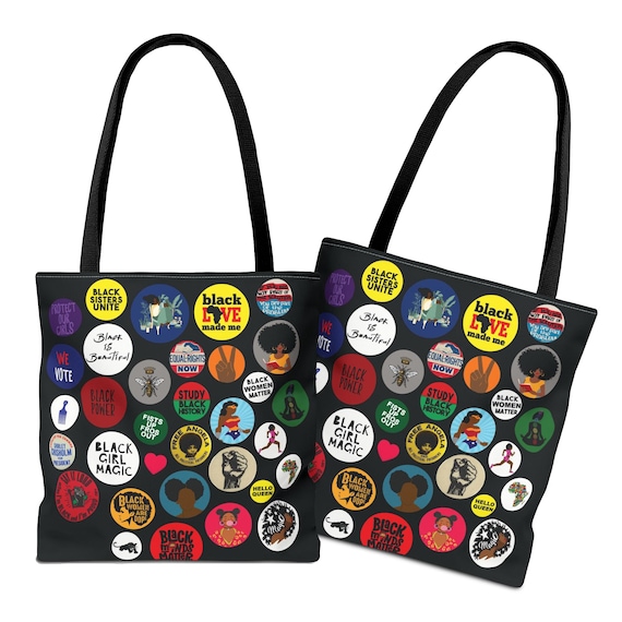 Black Girl Magic Tote Bag | Afro Woman Empowerment, Melanin Pride Travel Bag