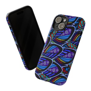 Tribal Leaf Phone Case – African Inspired Pattern – Abstract Nature Design – Custom Printed Tech Cover – Geometric Art - Wax Print Style