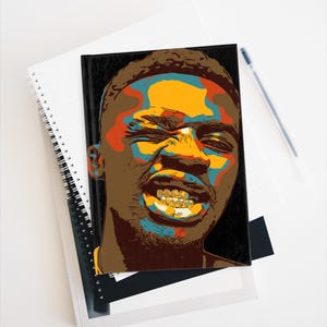 Diario dei denti d'oro – Quaderno con l'arte dei grillz – Espressione dell'uomo nero – Regalo di scrittura personalizzato – Urban Stationery – Melanin Paper Goods