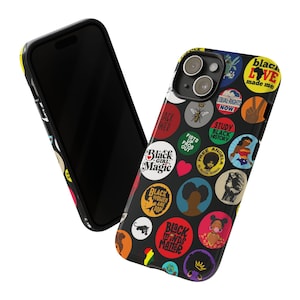 Funda para teléfono con mensaje "Empoderamiento de las mujeres negras: Orgullo afrocéntrico"