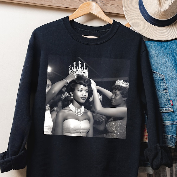 Black Beauty Queen Sweatshirt: Vintage Afrocentric Melanin Top