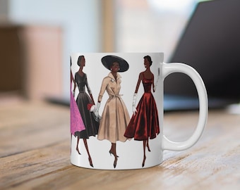 Vintage Fashion Mug - 1950s Fashion - African American Fashion - Black Fashionistas - Black History - Black Women Matter - Afrocentric Mugs